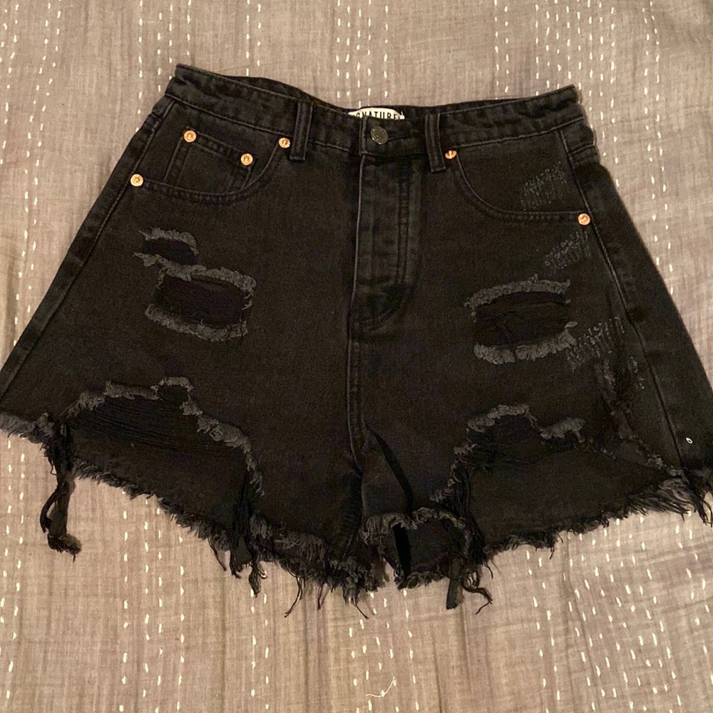 High rise jean shorts